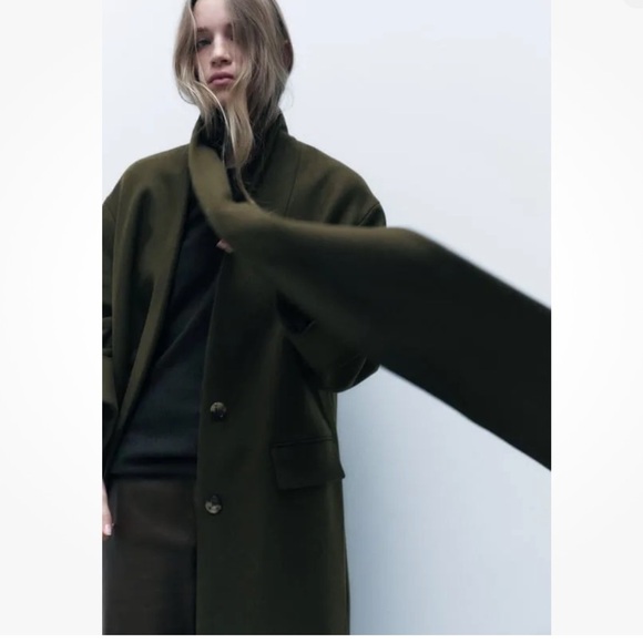 Zara Manteco Wool Scarf Coat ZW collection - Picture 3 of 16